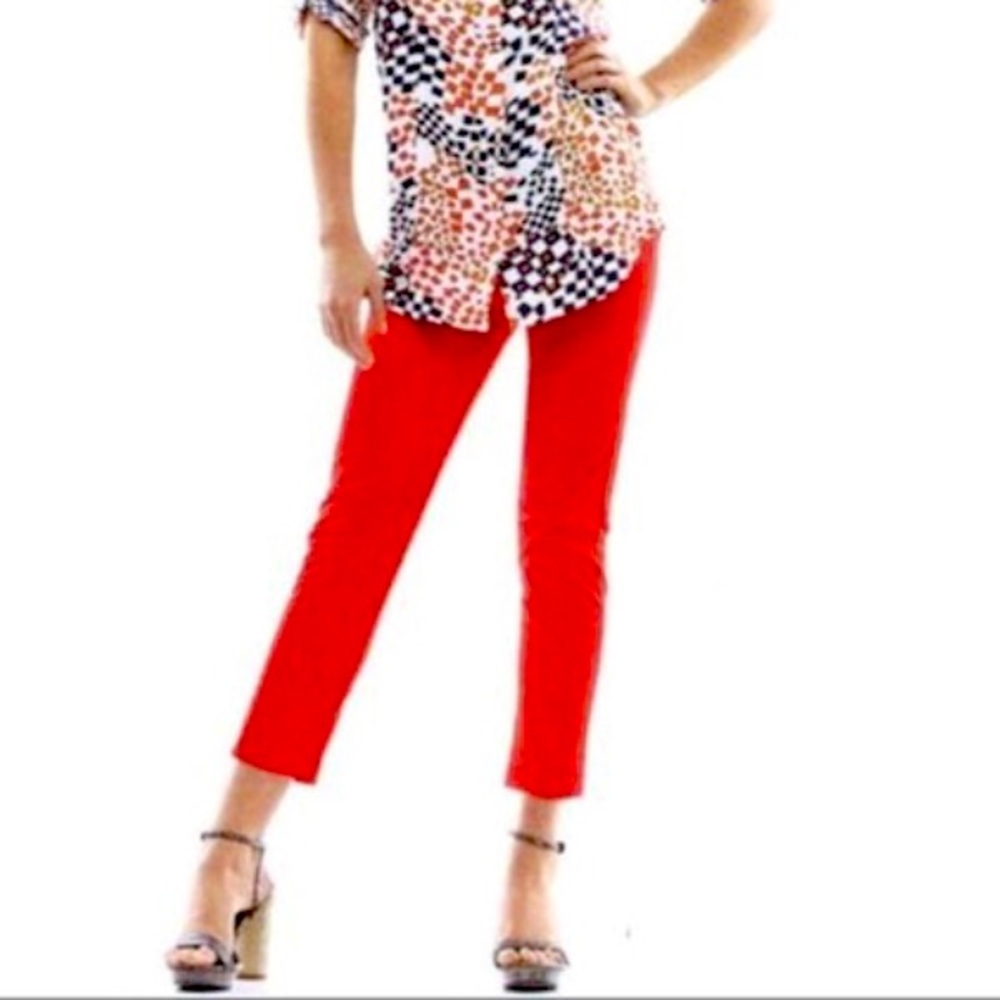 NWT Cabi Work it Cropped Suit Pants Poppy Size 12